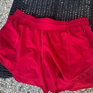 Red lululemon shorts Sz8